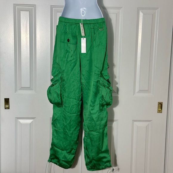 Anthropologie x Love The Label Avril Silky Cargo Pants - Picture 7 of 8